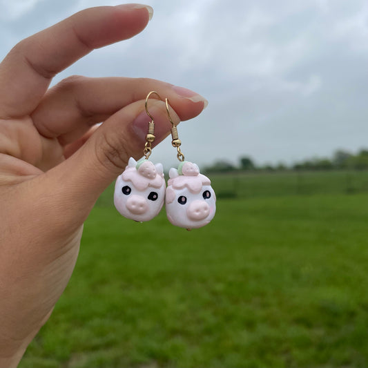 Strawberry Cow Earrings